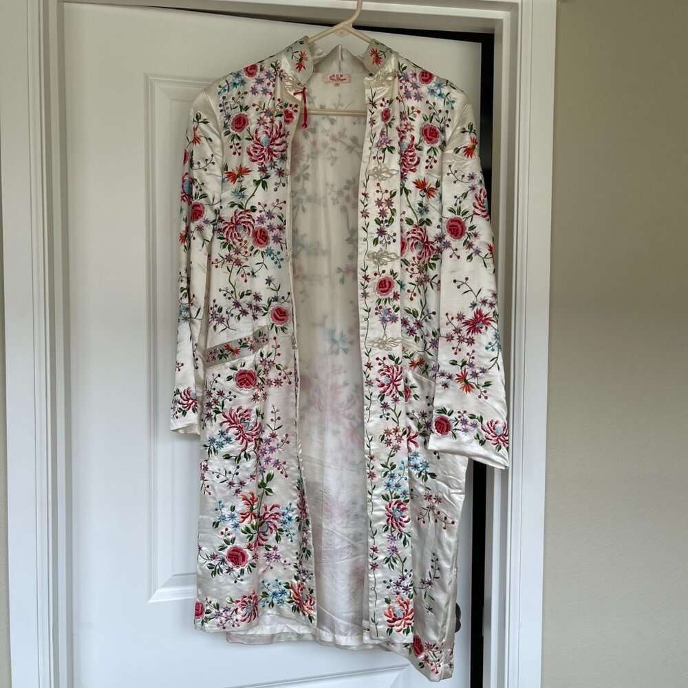 Vintage Plum Blossom silk jacket